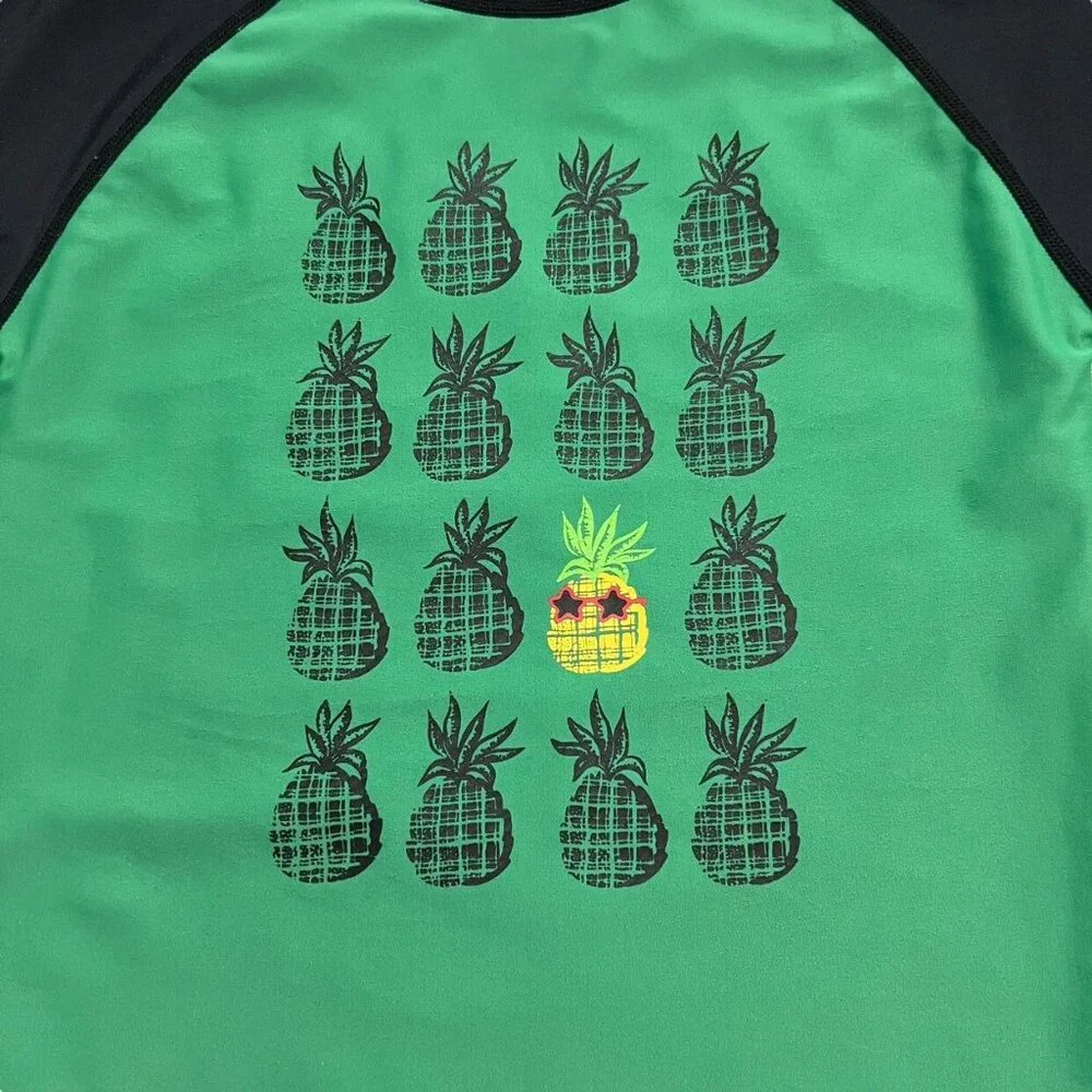 Hanna Andersson Sz 120 (6-7Y) Pineapple Rashguard Swim Shirt